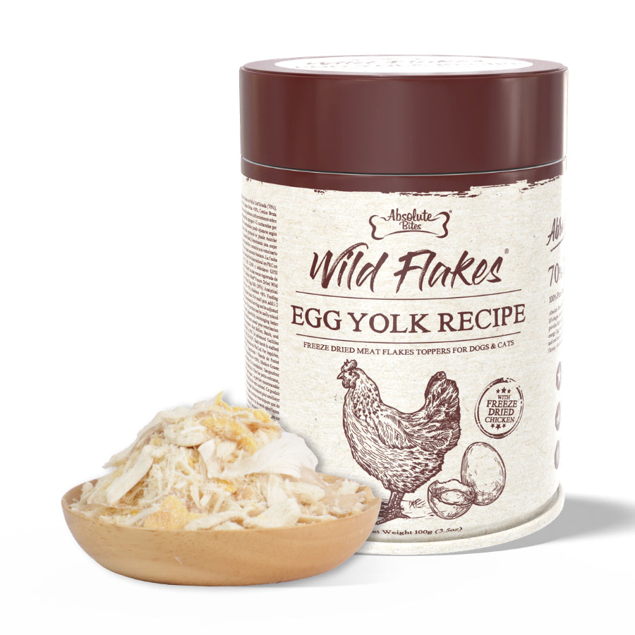 Absolute Bites Freeze Dried Wild Flakes Meat Flakes Toppers for Cats & Dogs 100g