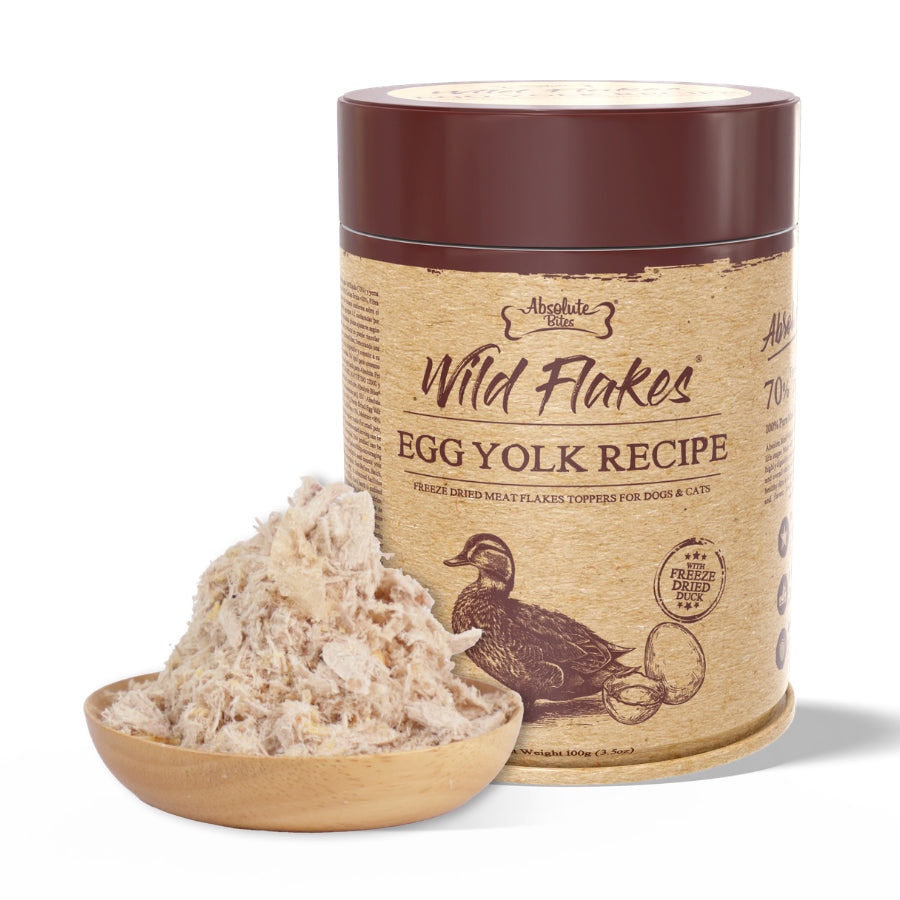 Absolute Bites Freeze Dried Wild Flakes Meat Flakes Toppers for Cats & Dogs 100g