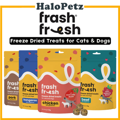frashfresh Freeze Dried Dog & Cat Treats with Antioxidants and Immunity Boost - Beef | Chicken | Kangaroo | Pork
