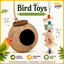Bird Toy Accessories | Coconut Husk House for Birds | Rattan Ball Wooden Chew Toy
