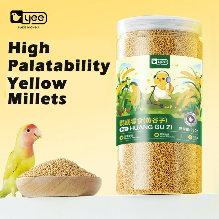 YEE Yellow Millet Bird & Hamster Food 950g | Natural High Palatability Seeds for Parrots, Lovebirds, Budgies Small Pet