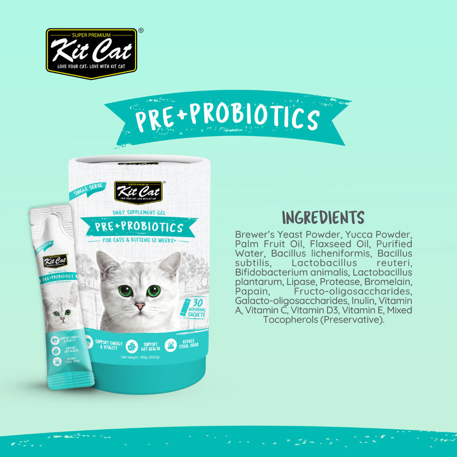 Kit Cat Daily Nutritional Supplement Gel For Cats & Kittens (5g x 30 sticks) | KitCat