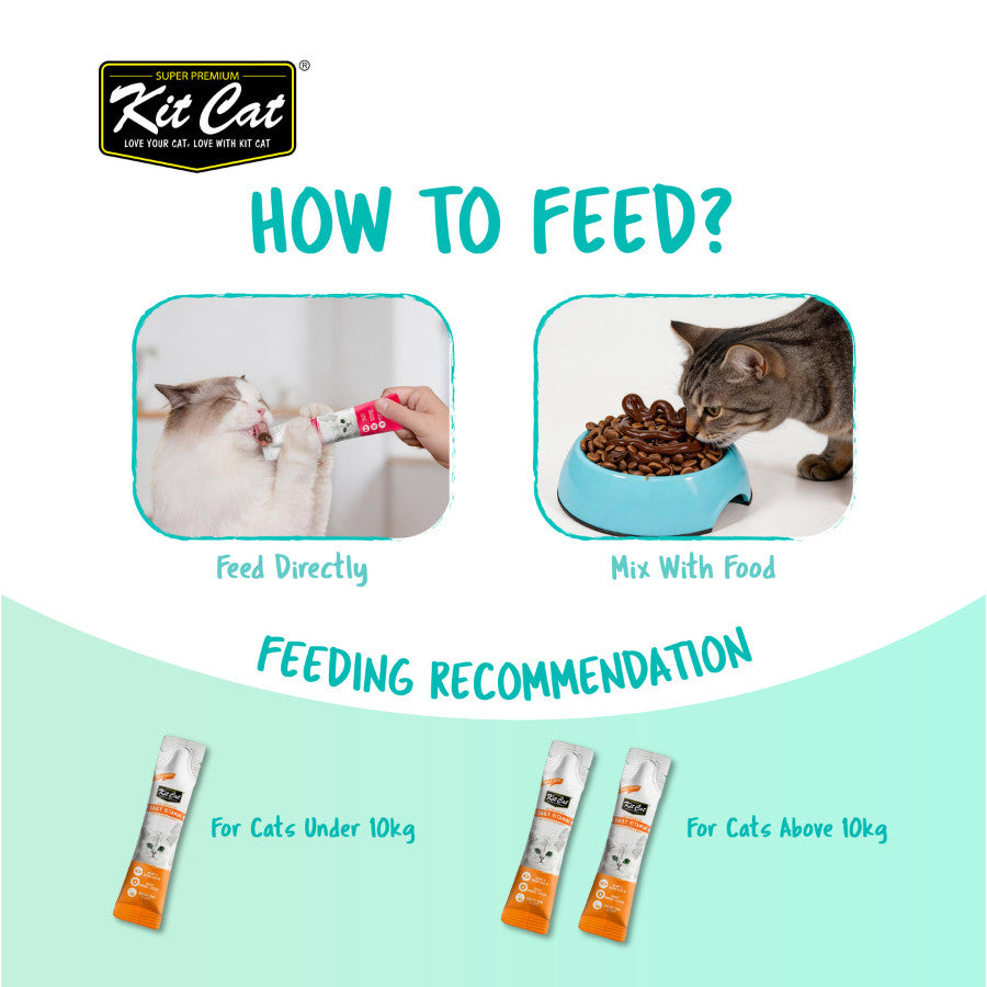 Kit Cat Daily Nutritional Supplement Gel For Cats & Kittens (5g x 30 sticks) | KitCat