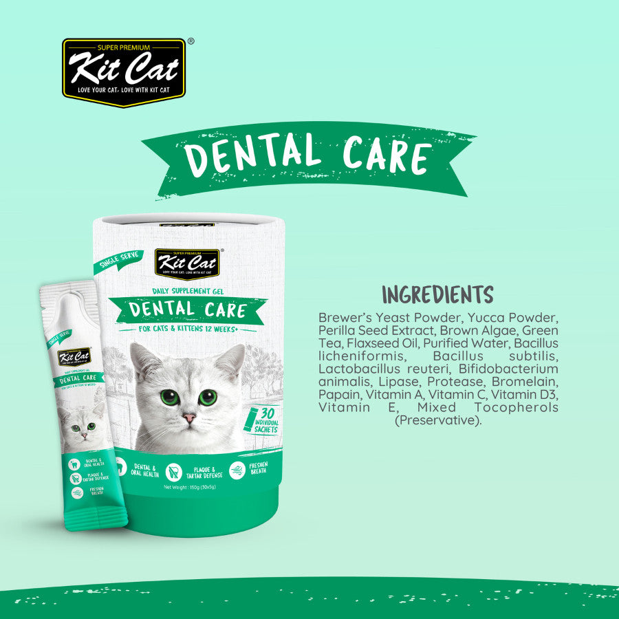 Kit Cat Daily Nutritional Supplement Gel For Cats & Kittens (5g x 30 sticks) | KitCat
