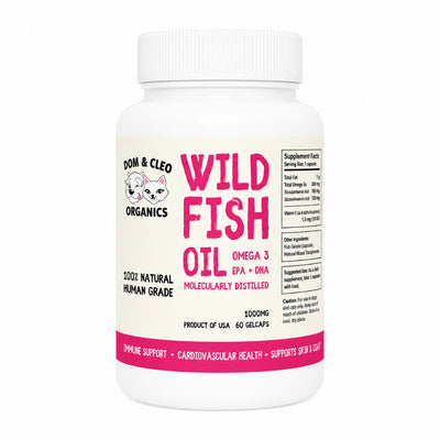 Dom & Cleo Supplement | Wild Fish | Cod Liver Oil | Panzyme | Joint | Probiotics | Dog & Cat | Digestive | Colostrum