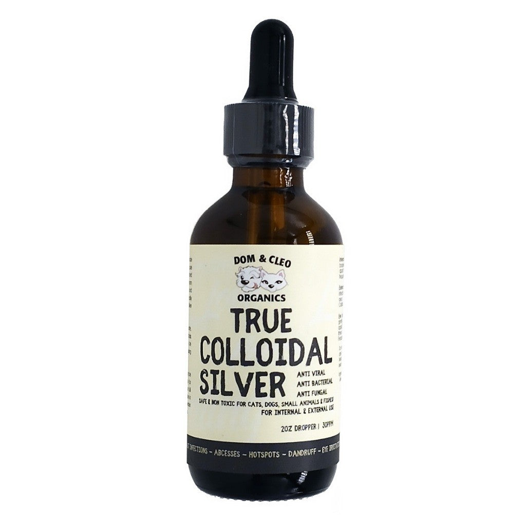 Dom & Cleo Colloidal Silver Spray Dropper Gel for Dogs Cats Pets | Skin Infection Hotspots Wounds Anti Bacterial