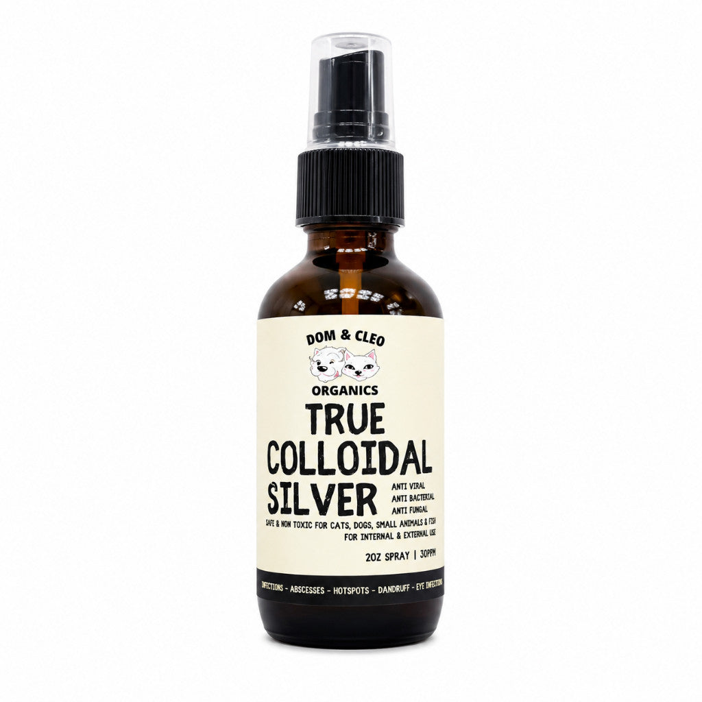 Dom & Cleo Colloidal Silver Spray Dropper Gel for Dogs Cats Pets | Skin Infection Hotspots Wounds Anti Bacterial