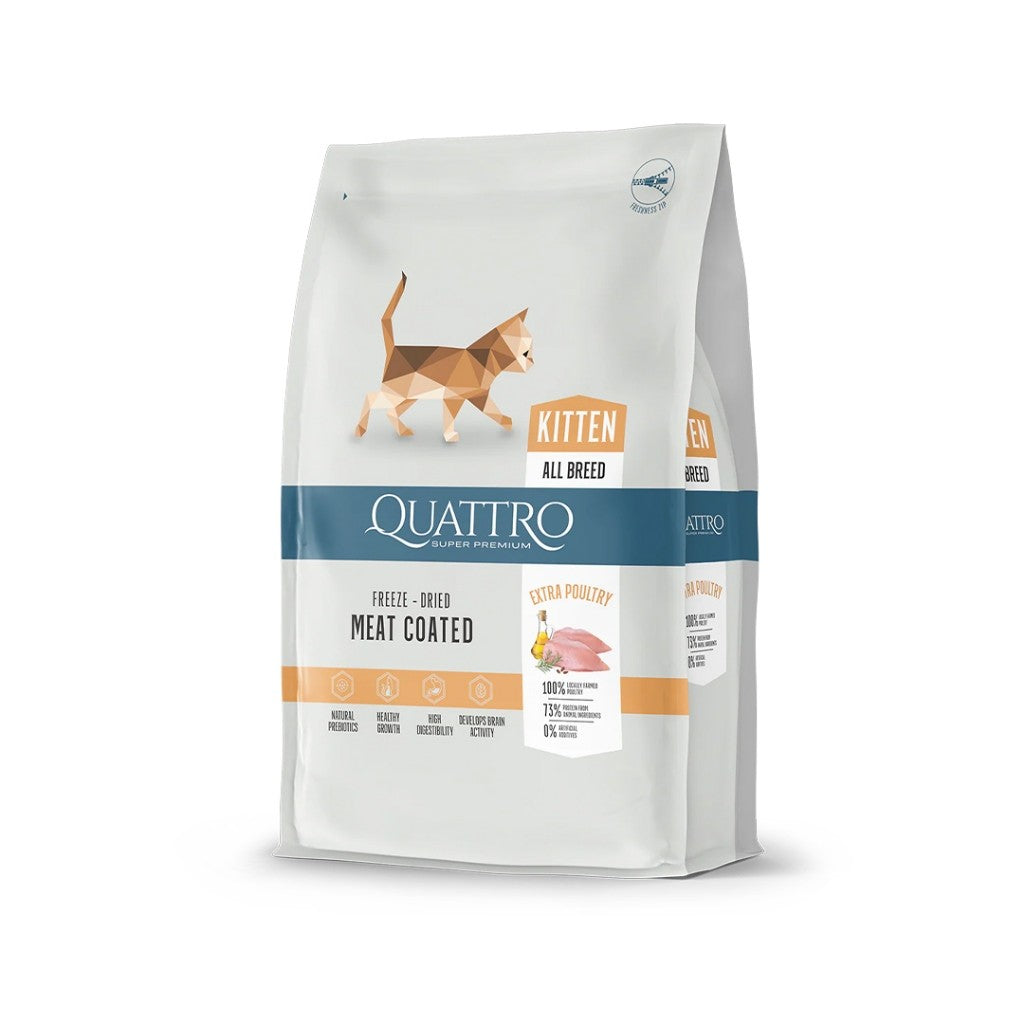 Quattro All Breed Dry Cat Food | Adult & Kitten | Poultry & Salmon
