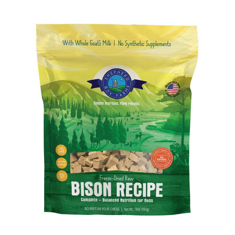 Shepherd Boy Farms Freeze-Dried Raw Dog Food Recipe 14oz | Chicken | Beef | Fish | Pork | Bison | Rabbit | Venison