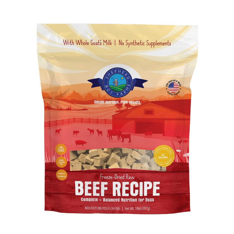 Shepherd Boy Farms Freeze-Dried Raw Dog Food Recipe 14oz | Chicken | Beef | Fish | Pork | Bison | Rabbit | Venison