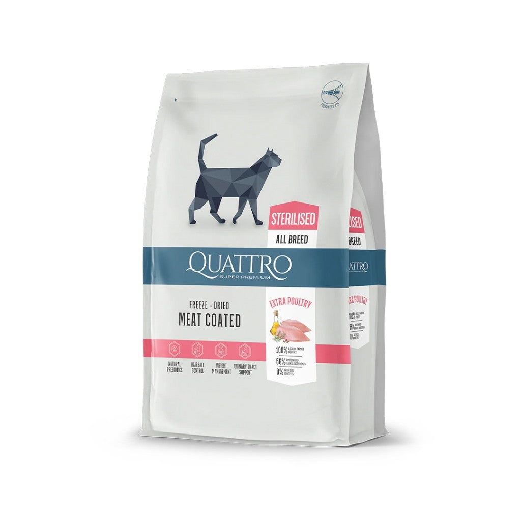 Quattro All Breed Dry Cat Food | Adult & Kitten | Poultry & Salmon
