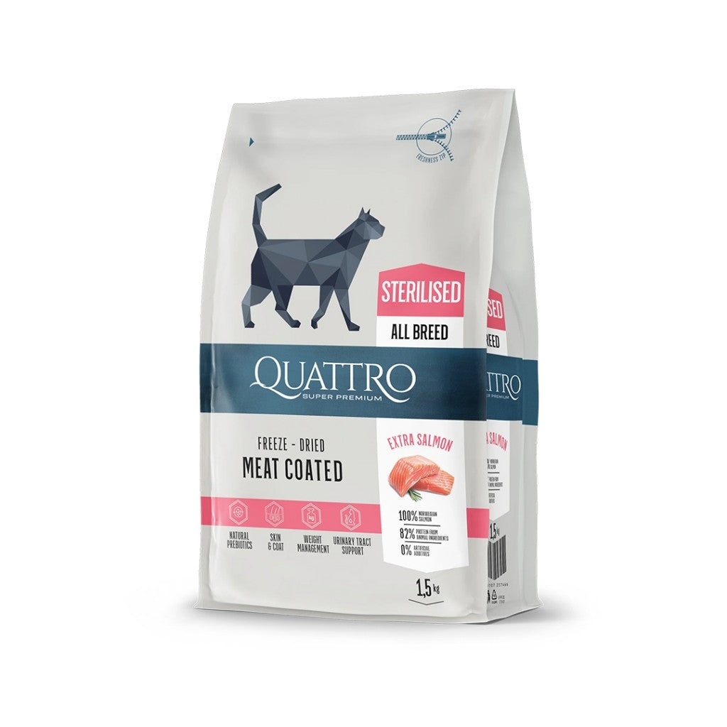 Quattro All Breed Dry Cat Food | Adult & Kitten | Poultry & Salmon