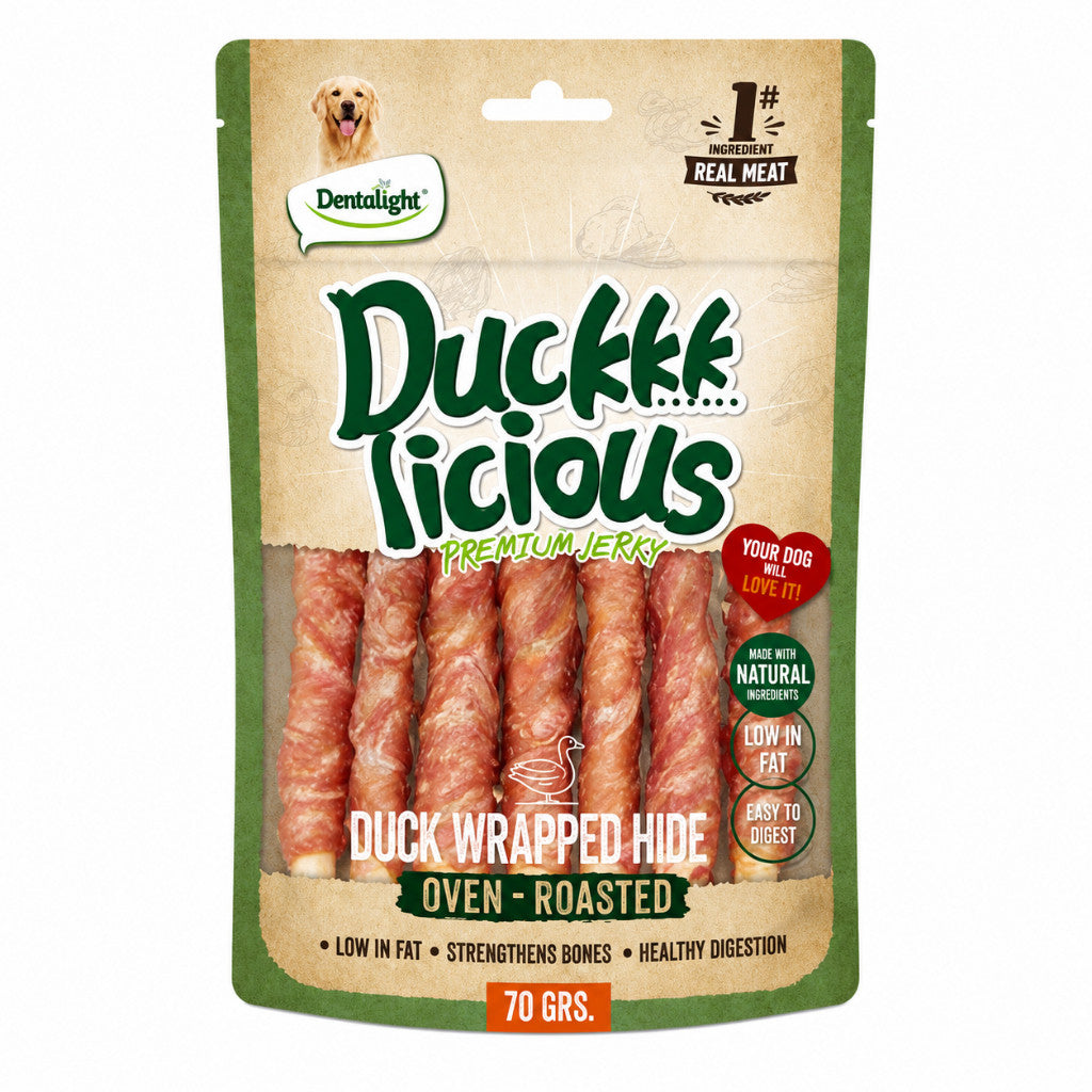 Dentalight Dog Treats 70g Jerky | Chicken Duck Salmon Rawhide Sweet Potato