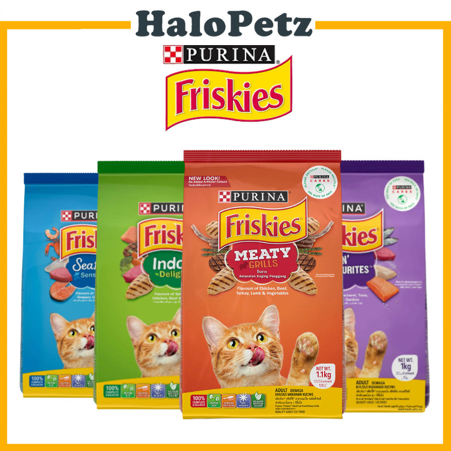 Purina Friskies Dry Cat Food 1kg | Meaty | Seafood | Surfin | Indoor