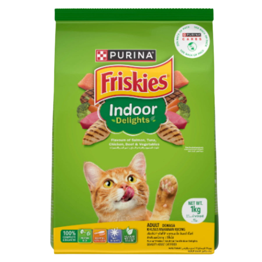 Purina Friskies Dry Cat Food 1kg | Meaty | Seafood | Surfin | Indoor