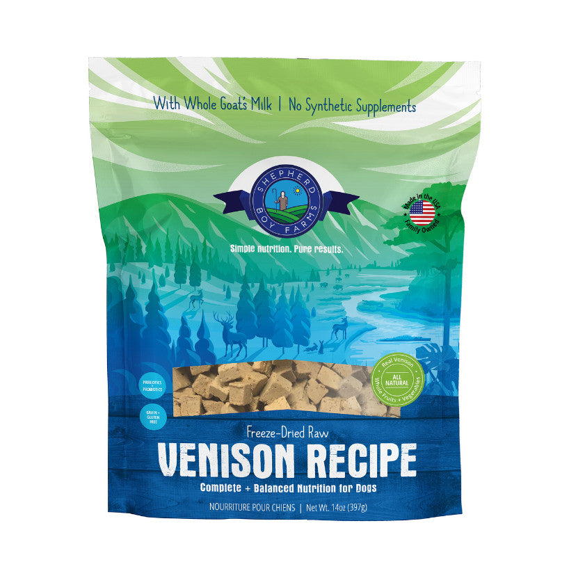 Shepherd Boy Farms Freeze-Dried Raw Dog Food Recipe 14oz | Chicken | Beef | Fish | Pork | Bison | Rabbit | Venison
