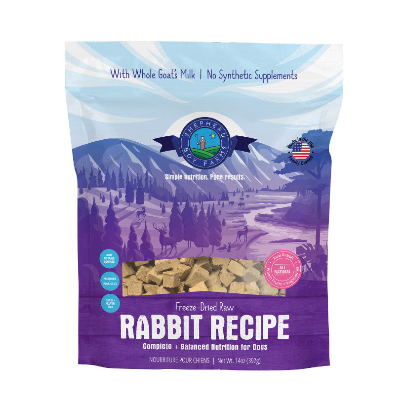 Shepherd Boy Farms Freeze-Dried Raw Dog Food Recipe 14oz | Chicken | Beef | Fish | Pork | Bison | Rabbit | Venison