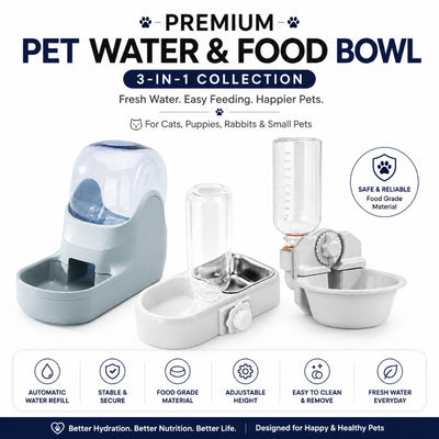 Hanging Pet Water Bottle & Cage Bowl Feeder