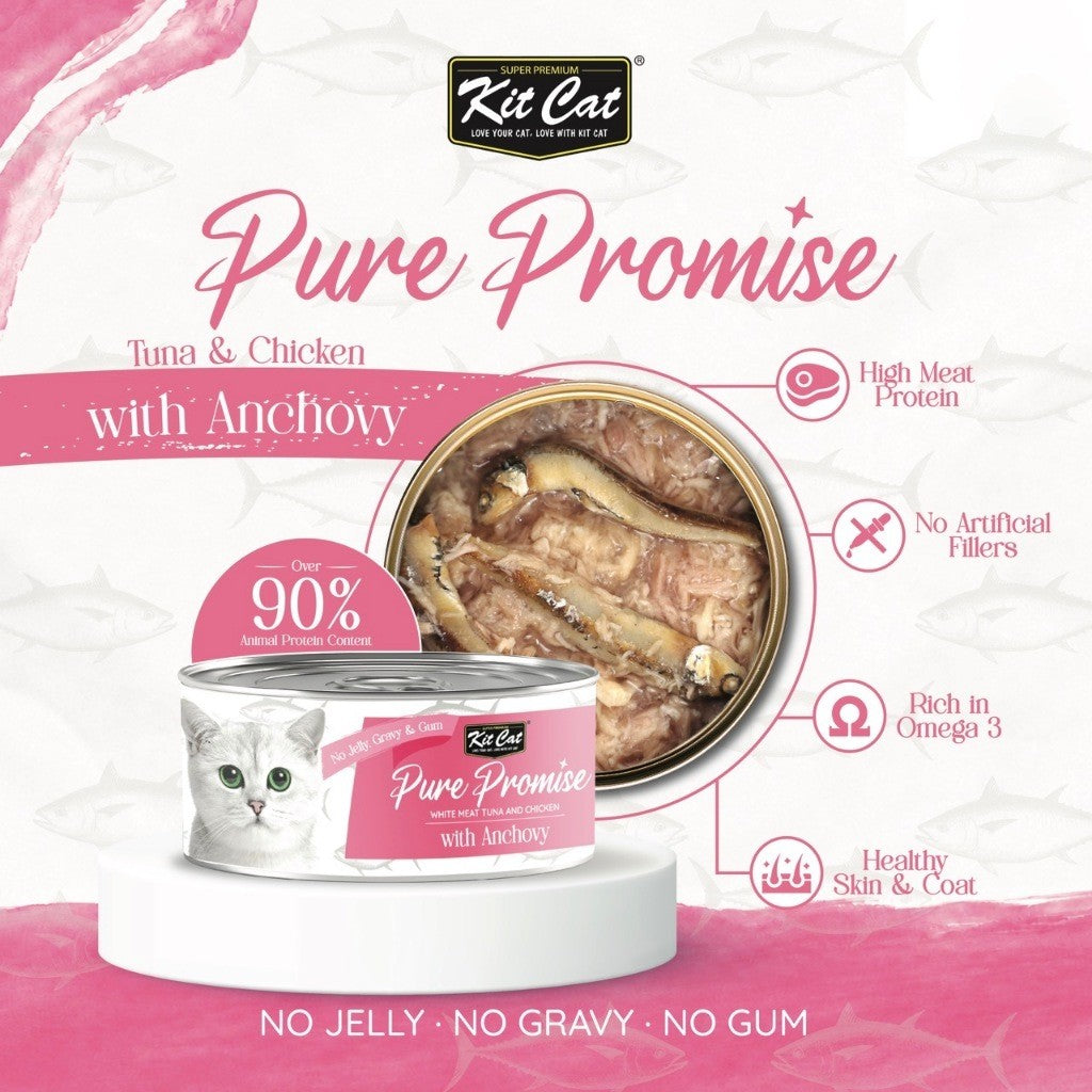 [12x] Kit Cat Pure Promise Natural Slow-Cooked Wet Cat Food