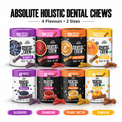 Holistic Dental Chew Dog Chew for All Life Stages Blueberry Cranberry Peanut Butter Pumpkin