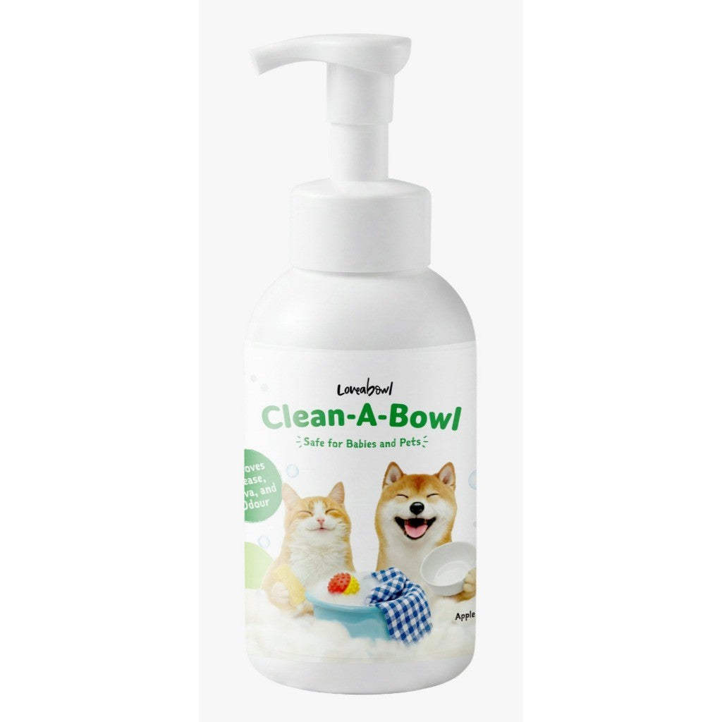 Loveabowl Clean-A-Bowl Pet-Safe Multi-Purpose Foam Wash 500ml | Apple & Unscented | Bowl, Toy & Fabric Cleaner | Odour
