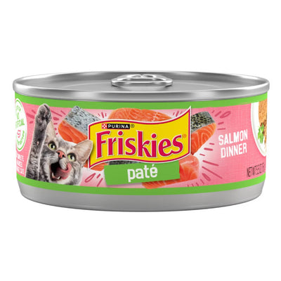 Purina Friskies Wet Canned Food for Adult Cats 156g - Pate Salmon | Prime Filets Chicken | Shreds Turkey & Cheese