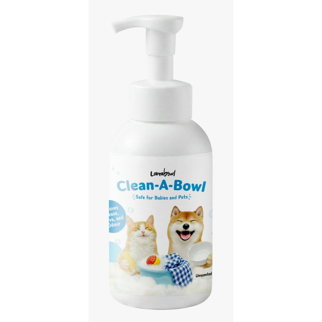 Loveabowl Clean-A-Bowl Pet-Safe Multi-Purpose Foam Wash 500ml | Apple & Unscented | Bowl, Toy & Fabric Cleaner | Odour