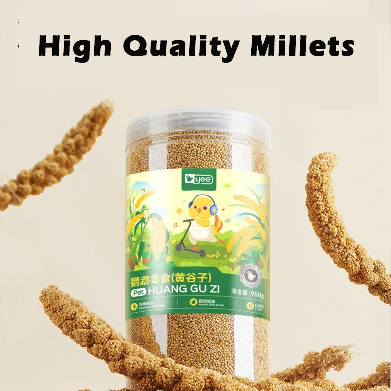 YEE Yellow Millet Bird & Hamster Food 950g | Natural High Palatability Seeds for Parrots, Lovebirds, Budgies Small Pet