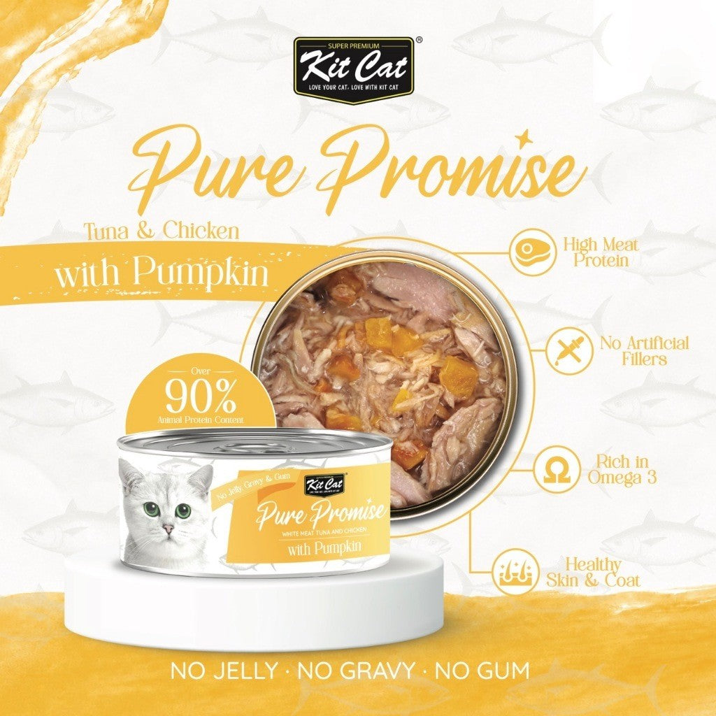 [12x] Kit Cat Pure Promise Natural Slow-Cooked Wet Cat Food