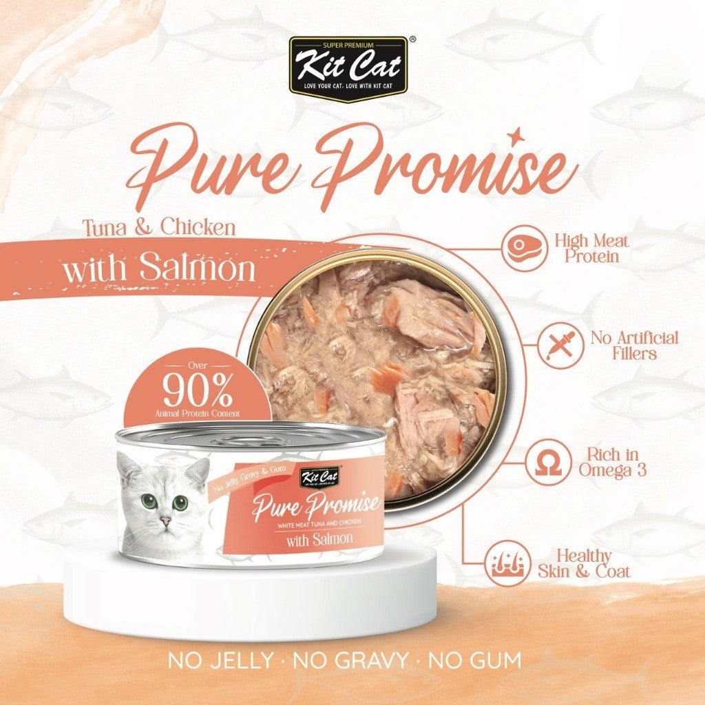 [12x] Kit Cat Pure Promise Natural Slow-Cooked Wet Cat Food