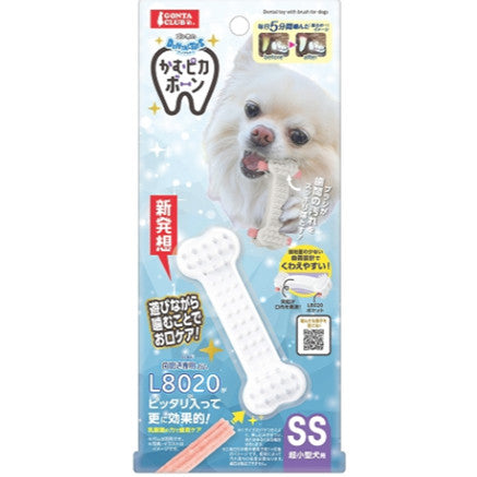 Marukan Dental Toy with Brush for Dogs | SS & L | Treat Dispensing Chew Toy | Plaque Cleaning Dental Toy
