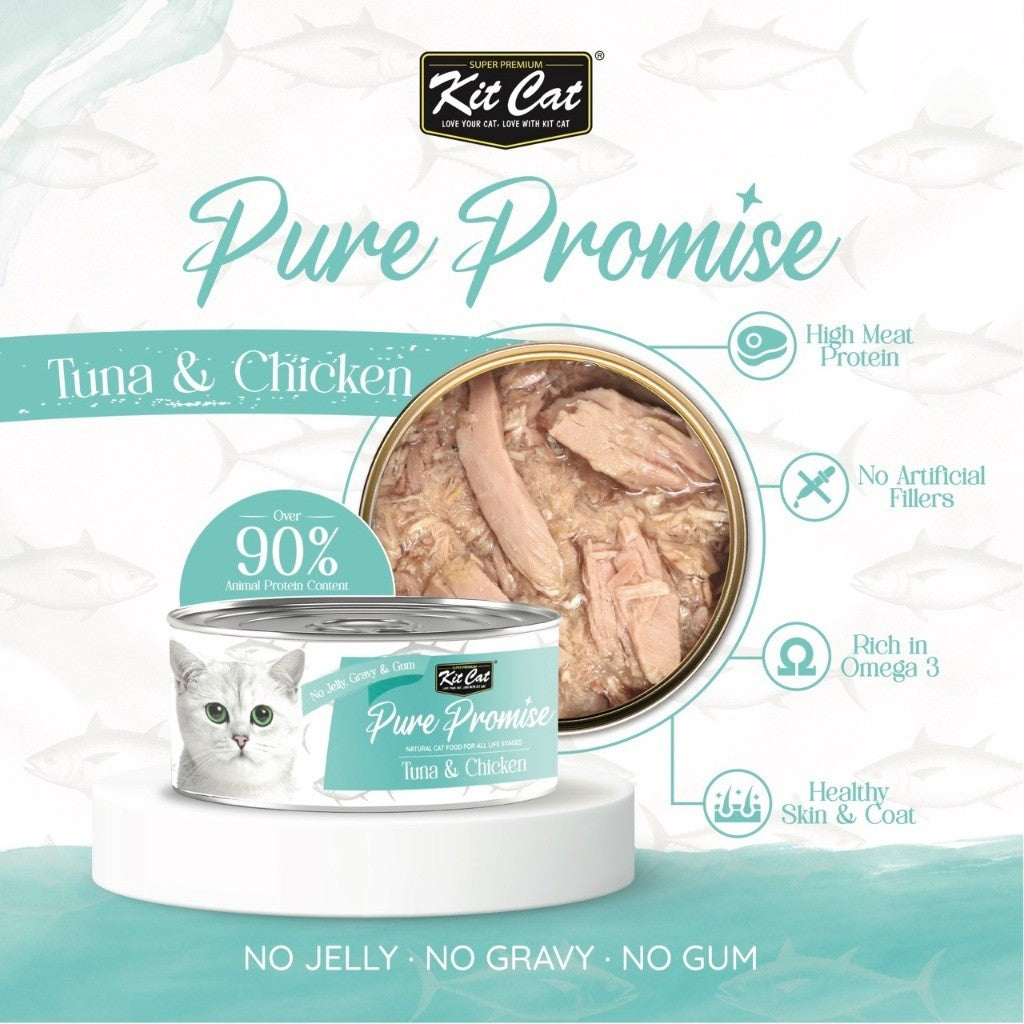 [12x] Kit Cat Pure Promise Natural Slow-Cooked Wet Cat Food