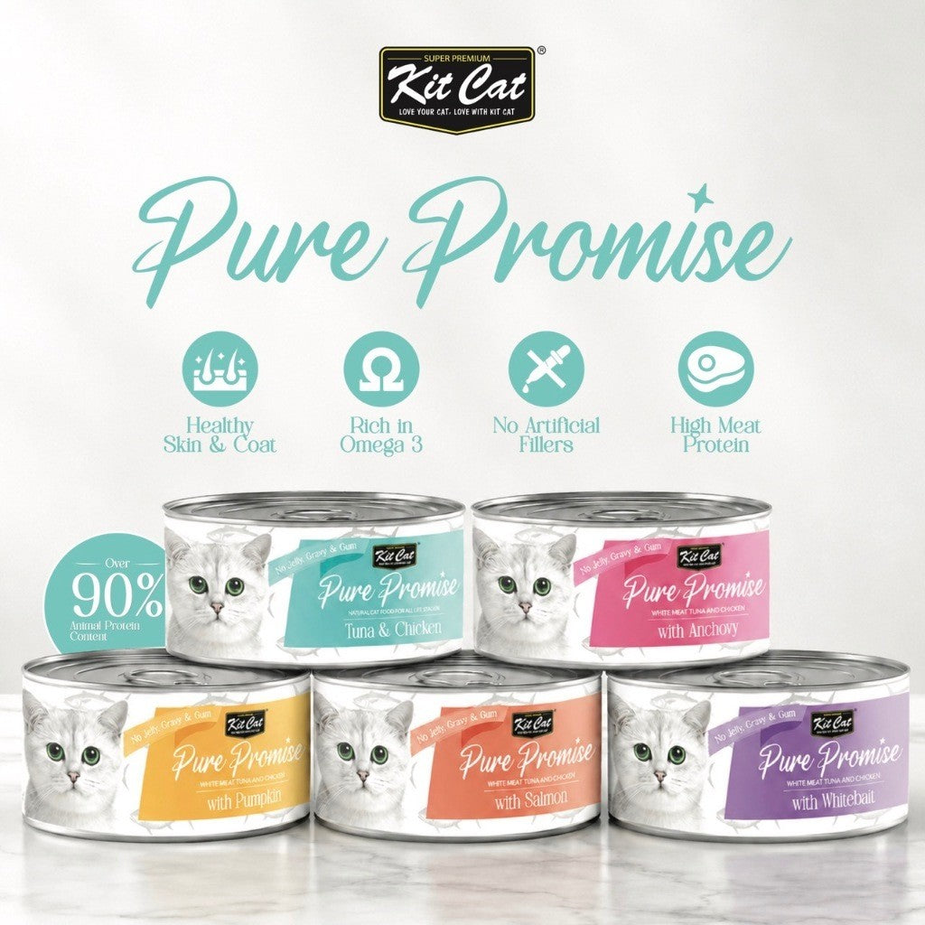 [12x] Kit Cat Pure Promise Natural Slow-Cooked Wet Cat Food