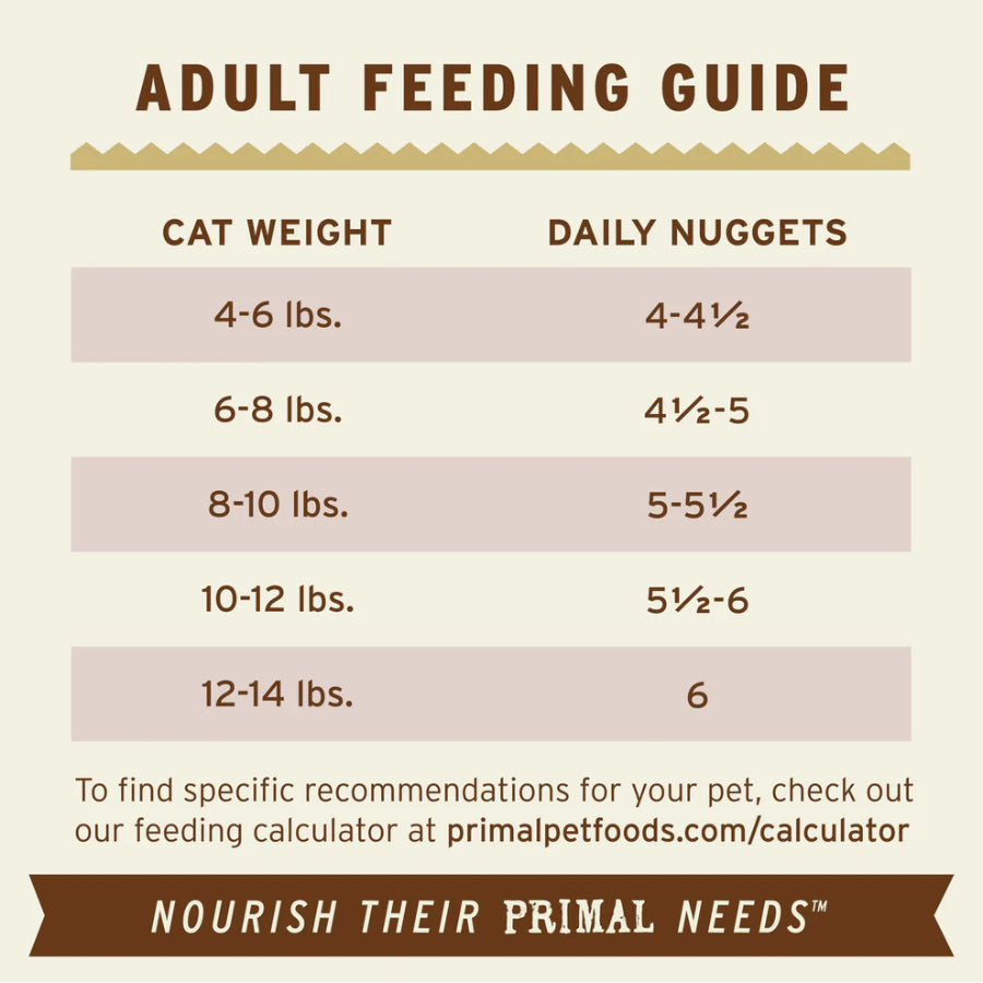 Primal Freeze Dried Raw Cat Food Nuggets 14oz | Complete Raw Cat Diet