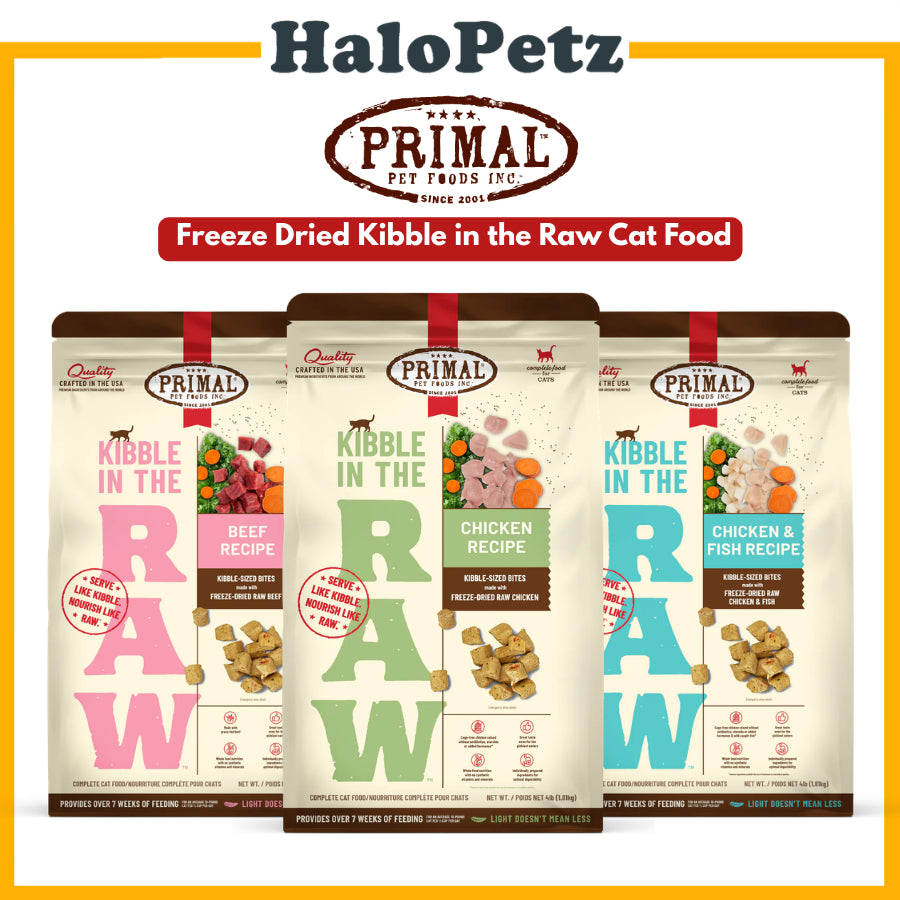 Primal Kibble in the Raw Freeze Dried Cat Food 1.5lbs | Raw Coated Dry Cat Food