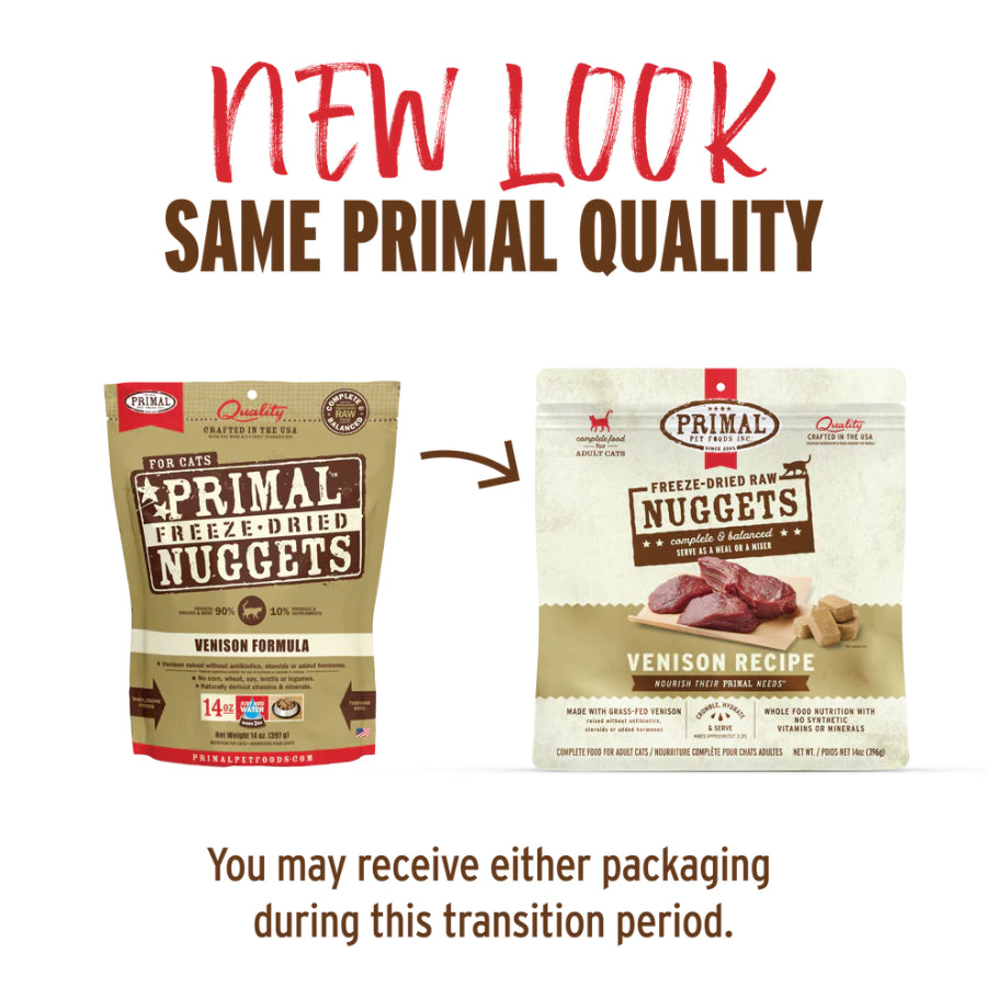 Primal Freeze Dried Raw Cat Food Nuggets 14oz | Complete Raw Cat Diet