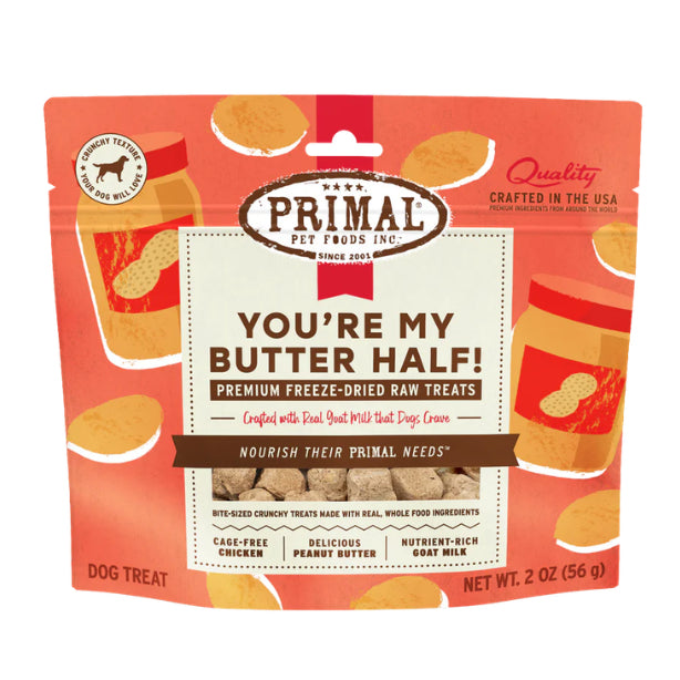 Primal Freeze Dried Raw Dog Treats 2oz | Butter Banana Pumpkin Maple Flavours