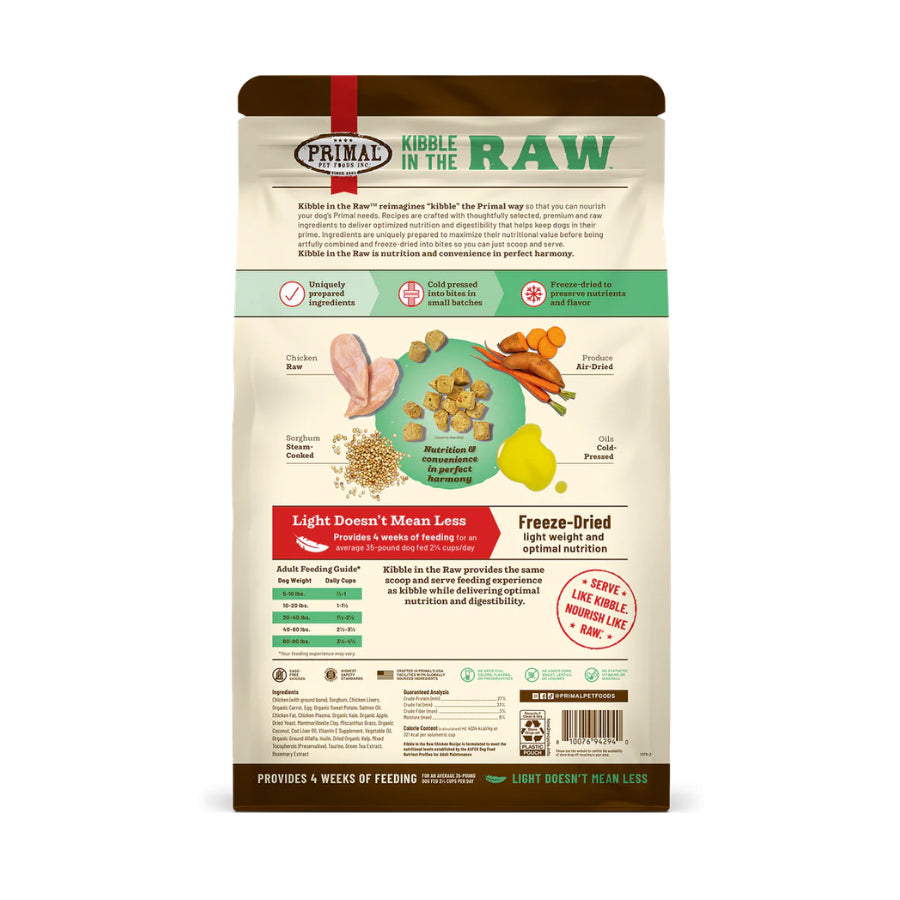 Primal Kibble in the Raw Freeze Dried Dog Food 1.5lbs | Beef Chicken Fish Pork