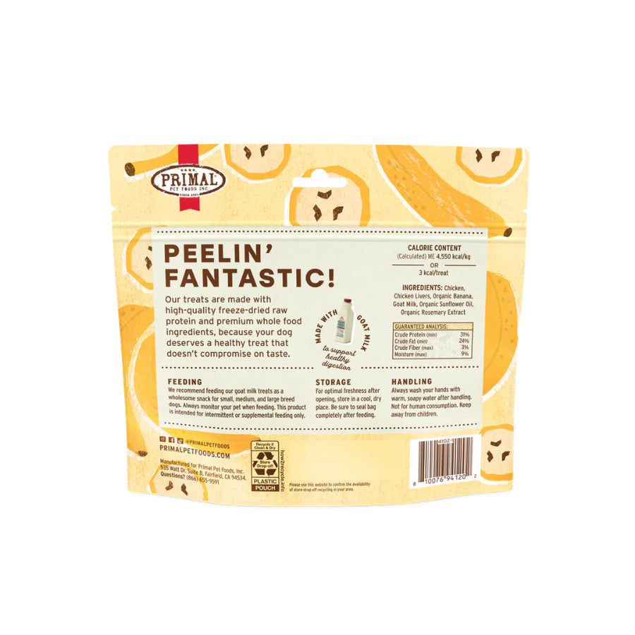 Primal Freeze Dried Raw Dog Treats 2oz | Butter Banana Pumpkin Maple Flavours