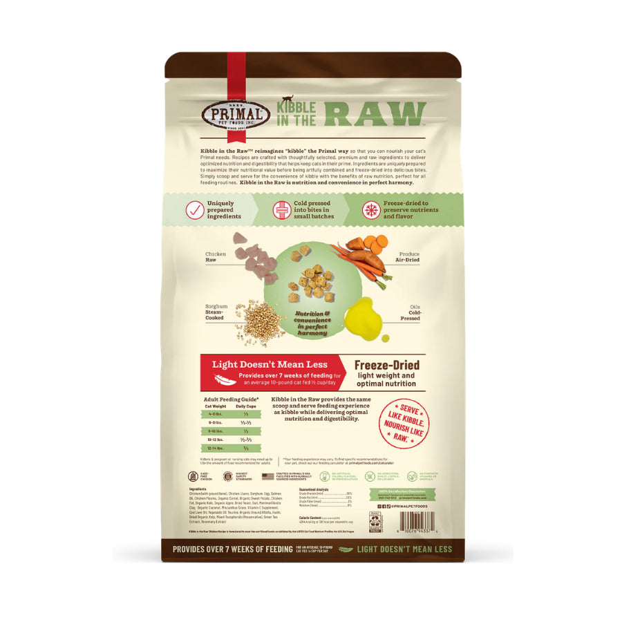 Primal Kibble in the Raw Freeze Dried Cat Food 1.5lbs | Raw Coated Dry Cat Food