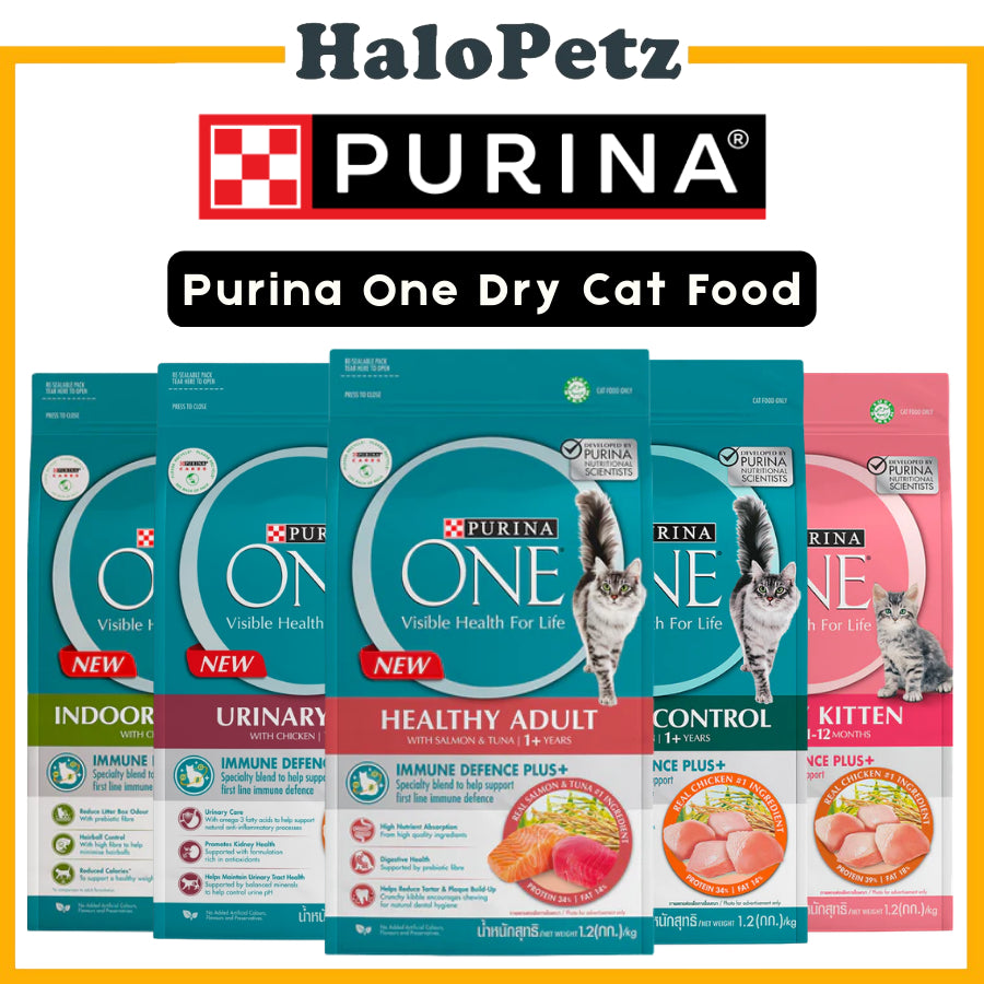 Purina ONE Cat Dry Food Kibbles 1.2kg | Hairball, Urinary, Kitten, Adult Salmon