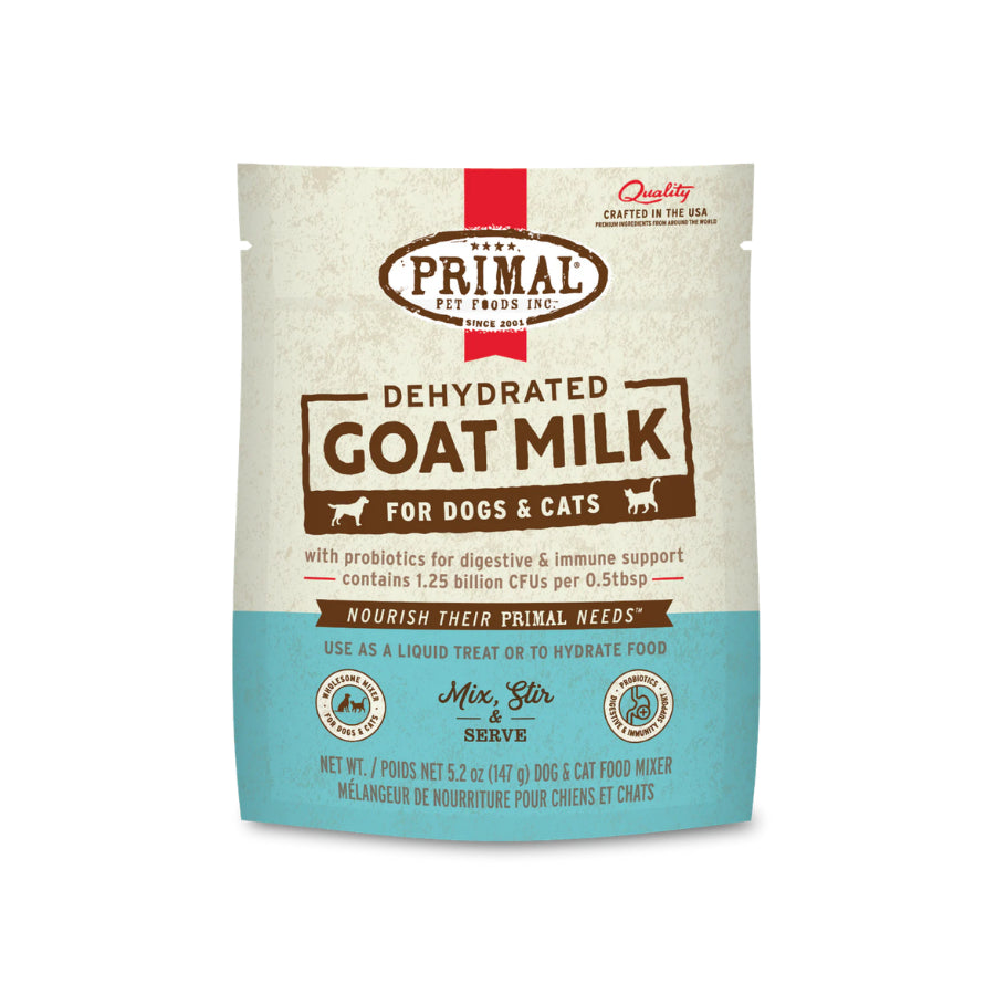 Primal Dehydrated Goat Milk with Probiotics for Dogs & Cats | Digestive Health Supplement