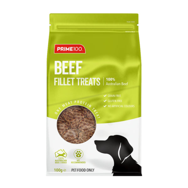 Prime100 Air Dried Dog Fillet Treats Jerky 100g | Single Protein Dog Treats