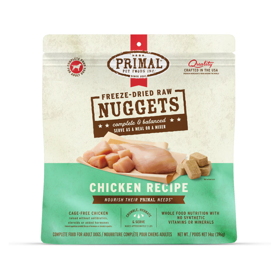 Primal Freeze Dried Raw Dog Food Nuggets 14oz | Beef Chicken Duck Lamb Pork Rabbit Turkey Venison