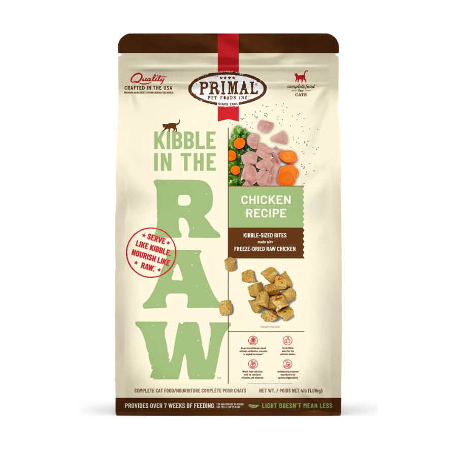 Primal Kibble in the Raw Freeze Dried Cat Food 1.5lbs | Raw Coated Dry Cat Food