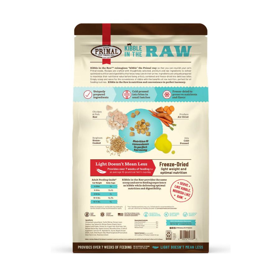 Primal Kibble in the Raw Freeze Dried Cat Food 1.5lbs | Raw Coated Dry Cat Food