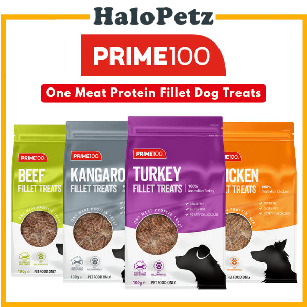 Prime100 Air Dried Dog Fillet Treats Jerky 100g | Single Protein Dog Treats