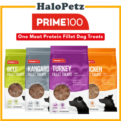 Prime100 Air Dried Dog Fillet Treats Jerky 100g | Single Protein Dog Treats
