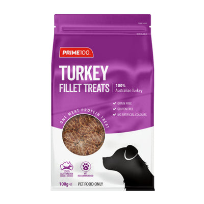 Prime100 Air Dried Dog Fillet Treats Jerky 100g | Single Protein Dog Treats