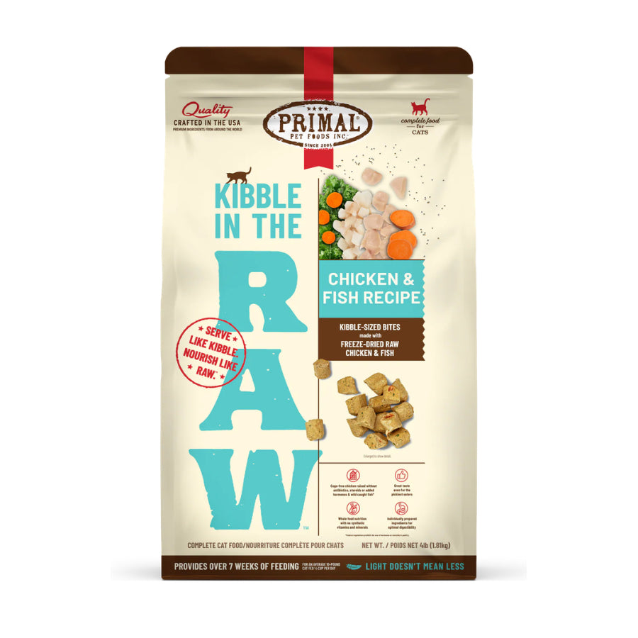 Primal Kibble in the Raw Freeze Dried Cat Food 1.5lbs | Raw Coated Dry Cat Food